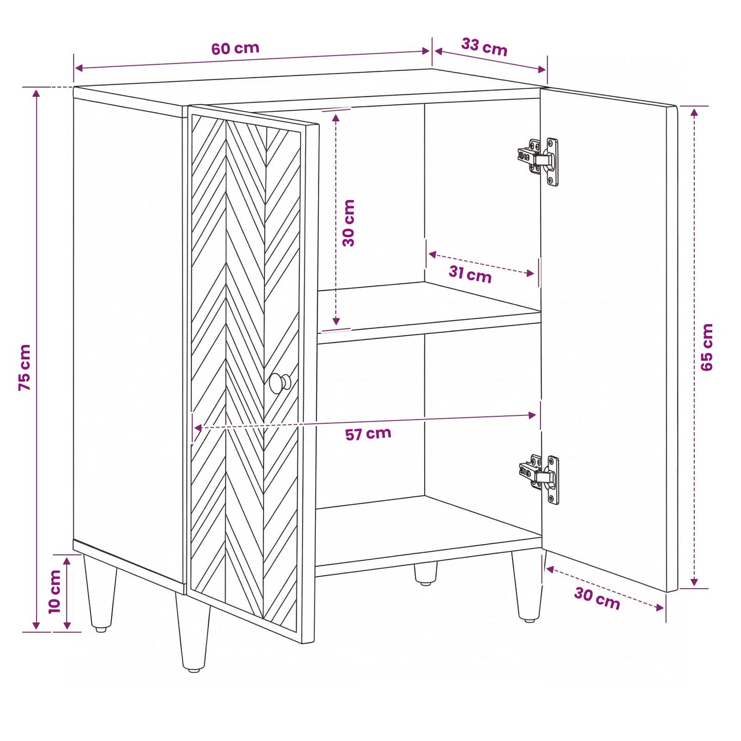 vidaXL Ντουλάπες Αποθήκευσης Καφέ 60 x 33,5 x 75 εκ.