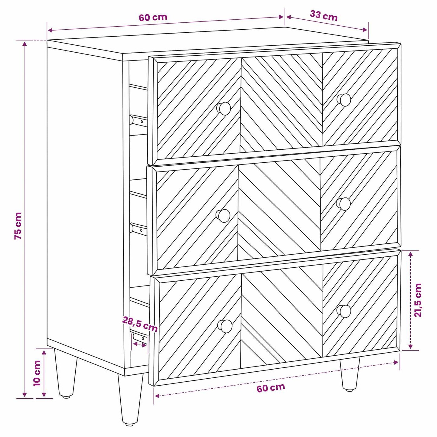 vidaXL Ντουλάπες Αποθήκευσης Καφέ 60 x 33,5 x 75 εκ.