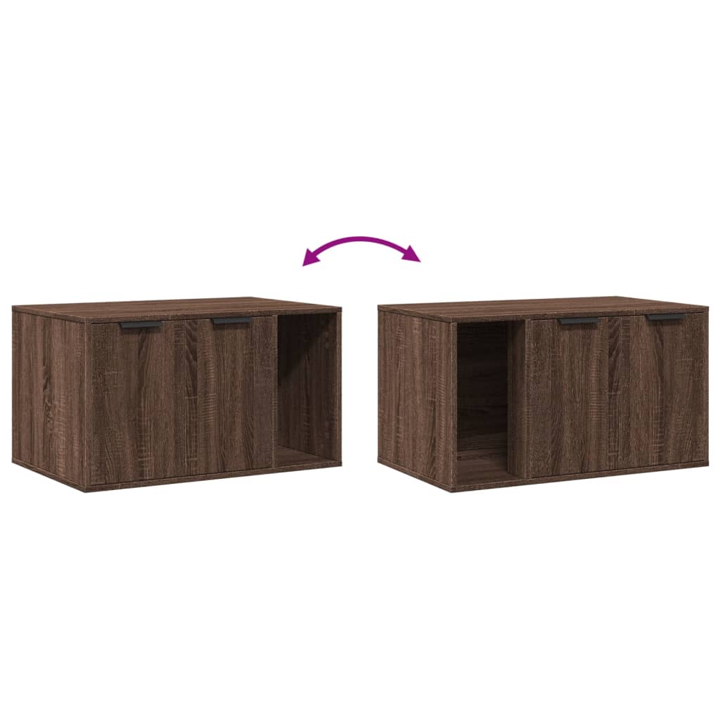 vidaXL Τουαλέτα Γάτας Περίφραξη Καπνιστή Δρυς 80x50x45 εκ. Επεξ. Ξύλο