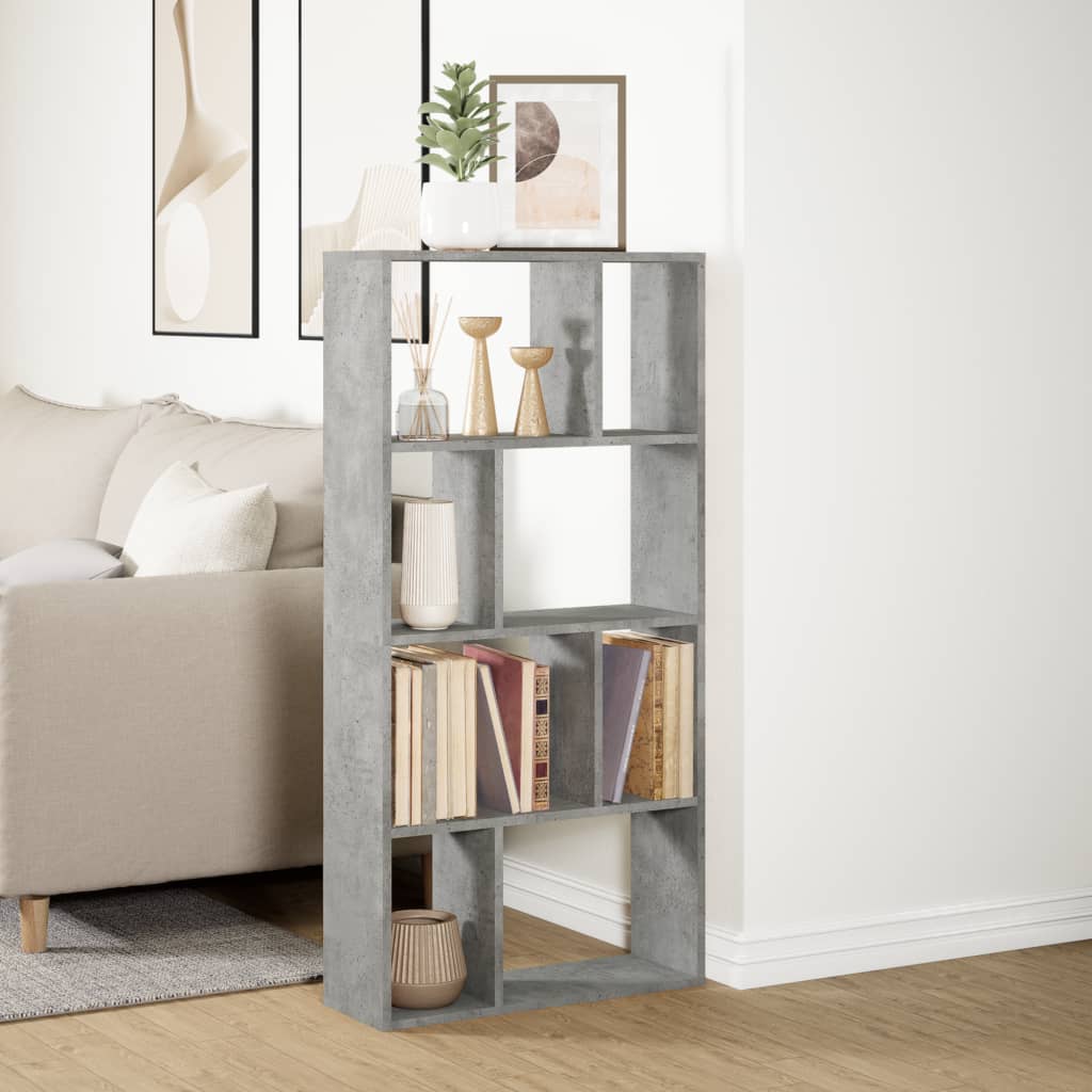vidaXL Βιβλιοθήκη Γκρι Σκυροδέματος 60x20x120 εκ. Επεξεργ. Ξύλο