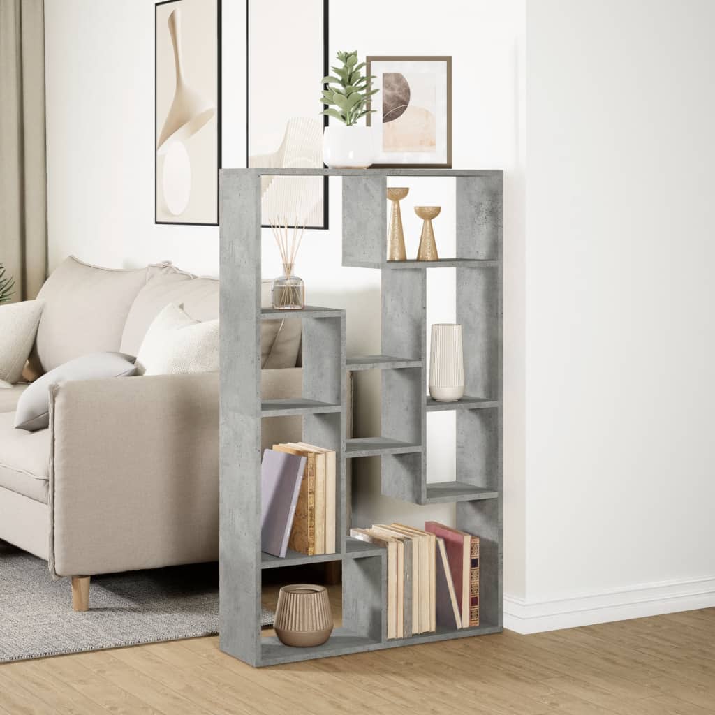 vidaXL Βιβλιοθήκη Γκρι Σκυροδέματος 72x20x120 εκ. Επεξεργ. Ξύλο