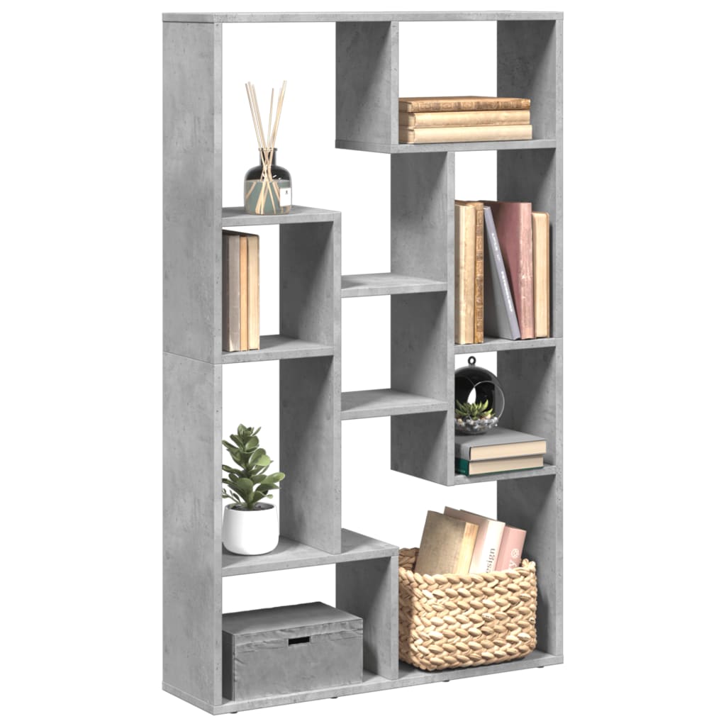 vidaXL Βιβλιοθήκη Γκρι Σκυροδέματος 72x20x120 εκ. Επεξεργ. Ξύλο