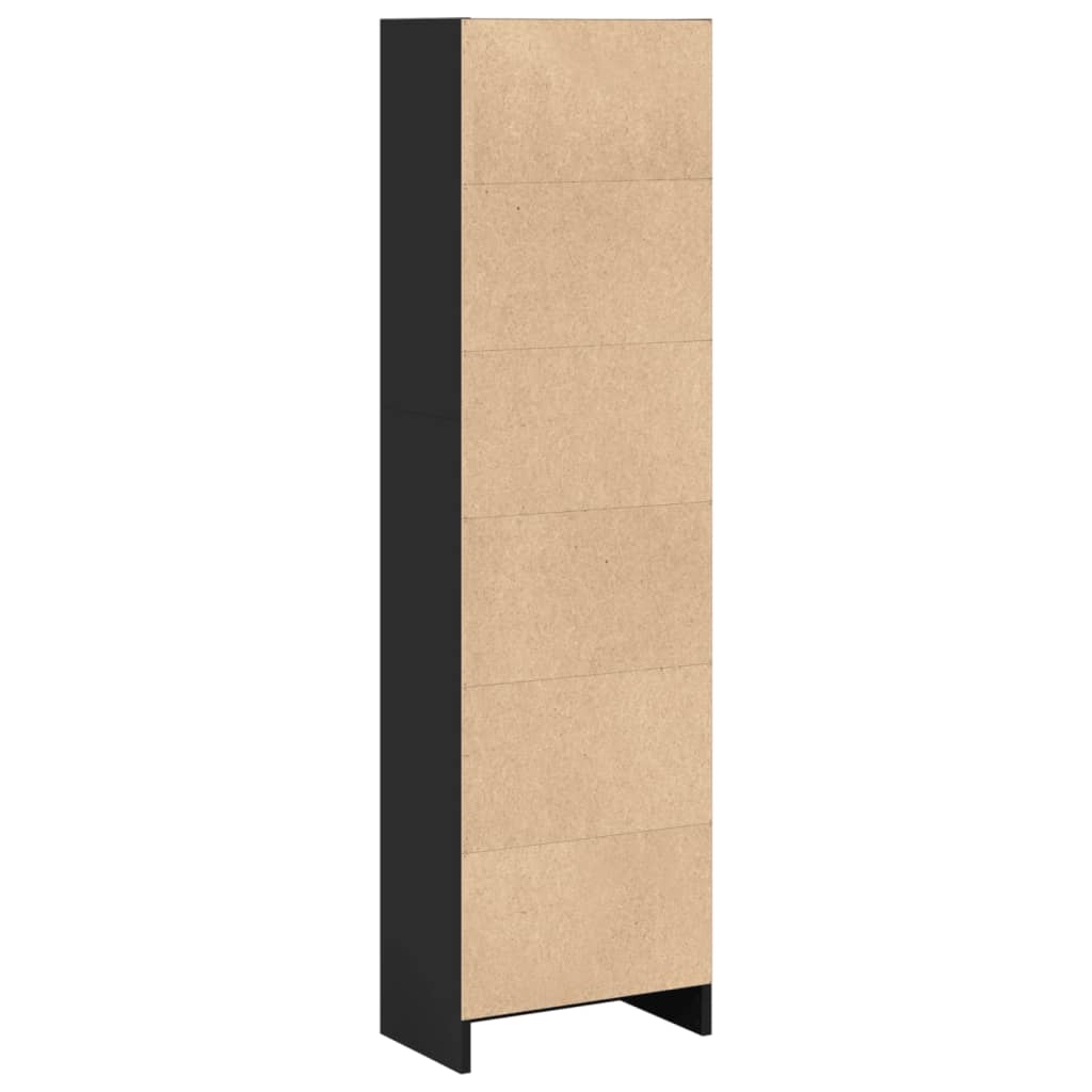 vidaXL Βιβλιοθήκη Μαύρη 40x24x143 εκ. από Επεξεργασμένο Ξύλο