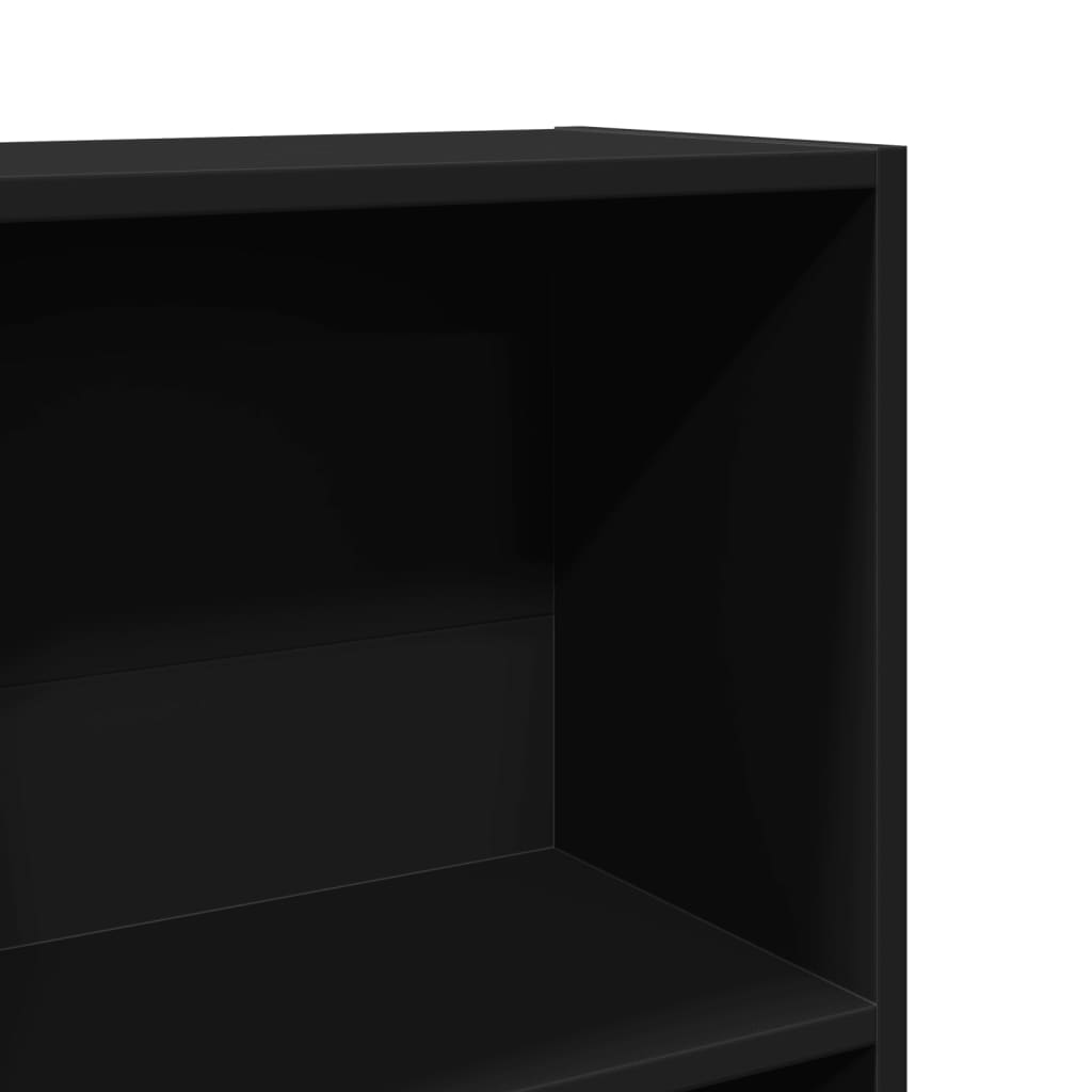 vidaXL Βιβλιοθήκη Μαύρη 40x24x143 εκ. από Επεξεργασμένο Ξύλο