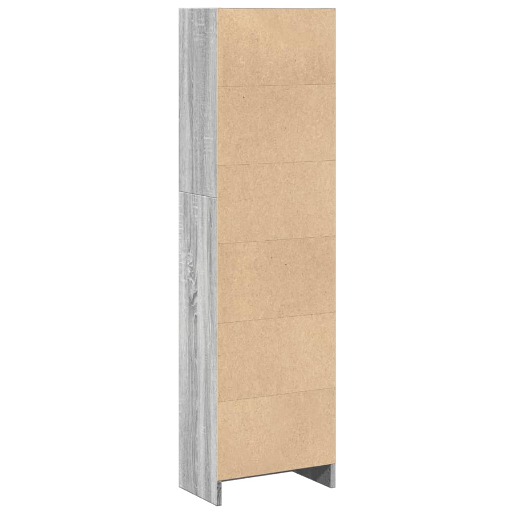vidaXL Βιβλιοθήκη Γκρι Sonoma 40x24x143 εκ. από Επεξεργ. Ξύλο