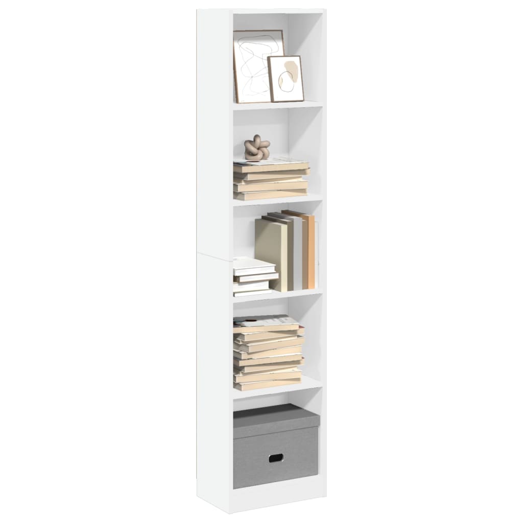 vidaXL Βιβλιοθήκη Λευκή 40x24x176 εκ. από Επεξεργασμένο Ξύλο