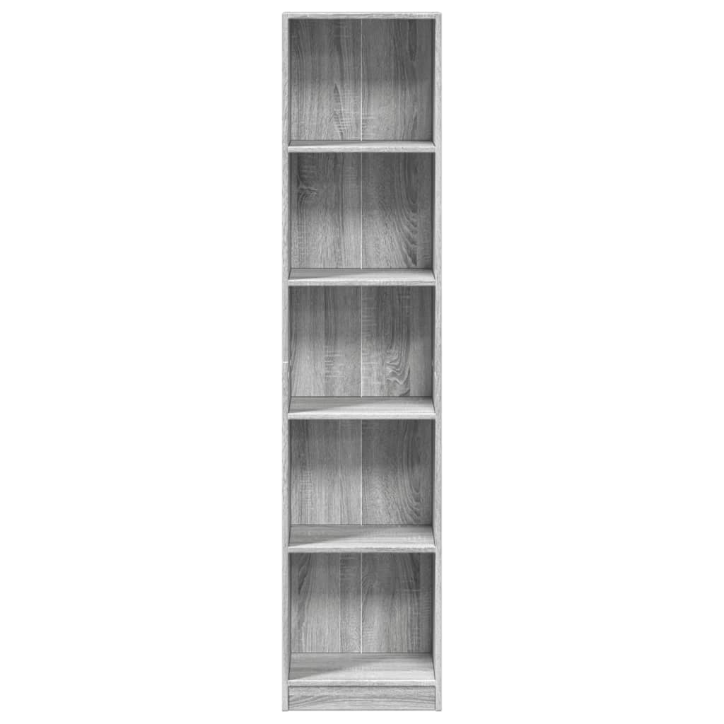 vidaXL Βιβλιοθήκη Γκρι Sonoma 40x24x176 εκ. από Επεξεργασμένο Ξύλο