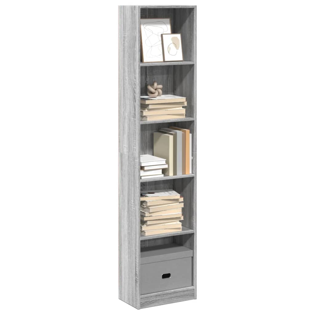 vidaXL Βιβλιοθήκη Γκρι Sonoma 40x24x176 εκ. από Επεξεργασμένο Ξύλο