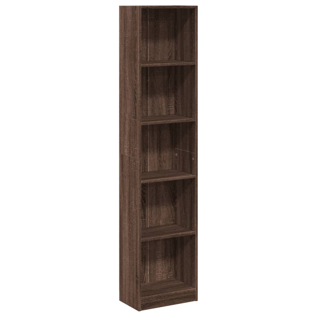 vidaXL Βιβλιοθήκη Καφέ Δρυς 40x24x176 εκ. από Επεξεργασμένο Ξύλο
