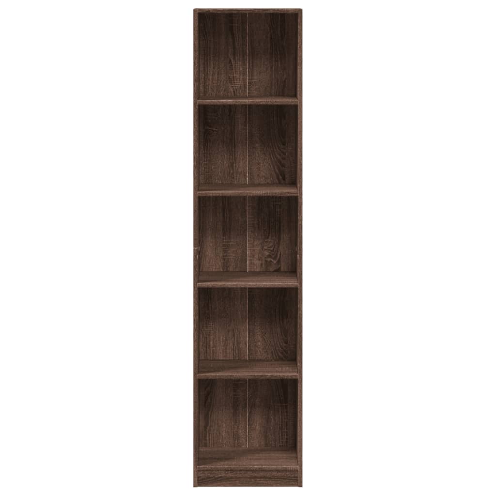 vidaXL Βιβλιοθήκη Καφέ Δρυς 40x24x176 εκ. από Επεξεργασμένο Ξύλο