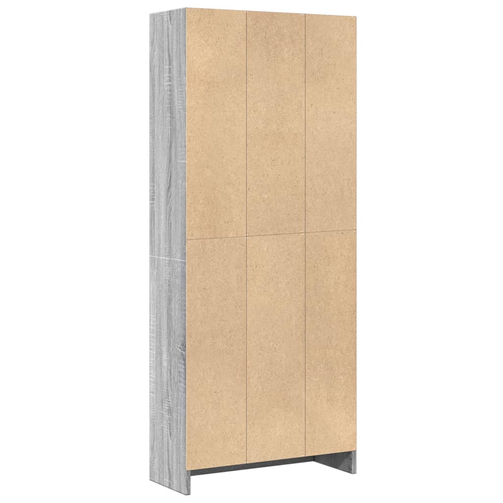 vidaXL Βιβλιοθήκη Γκρι Sonoma 60x24x143 εκ. από Επεξεργ. Ξύλο
