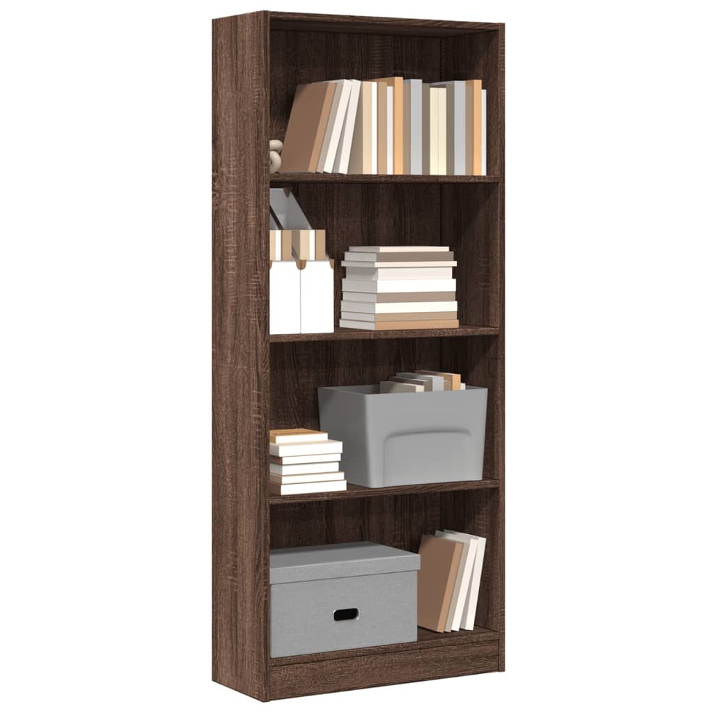 vidaXL Βιβλιοθήκη Καφέ Δρυς 60x24x143 εκ. από Επεξεργασμένο Ξύλο