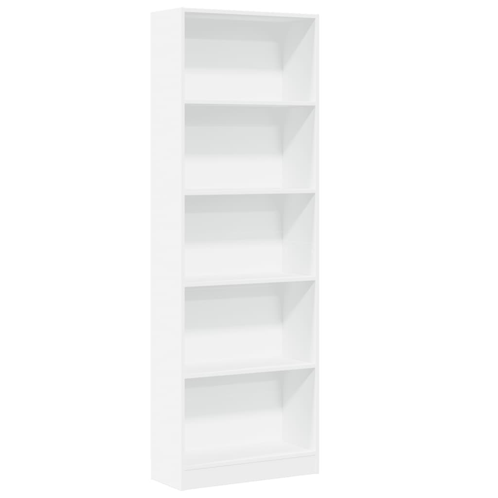 vidaXL Βιβλιοθήκη Λευκή 60x24x176 εκ. από Επεξεργασμένο Ξύλο