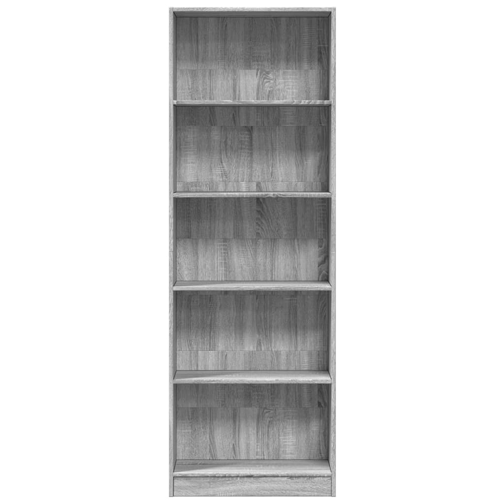 vidaXL Βιβλιοθήκη Γκρι Sonoma 60x24x176 εκ. από Επεξεργασμένο Ξύλο