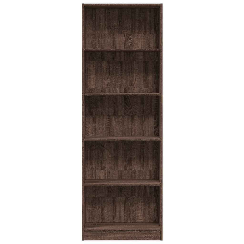 vidaXL Βιβλιοθήκη Καφέ Δρυς 60x24x176 εκ. από Επεξεργασμένο Ξύλο