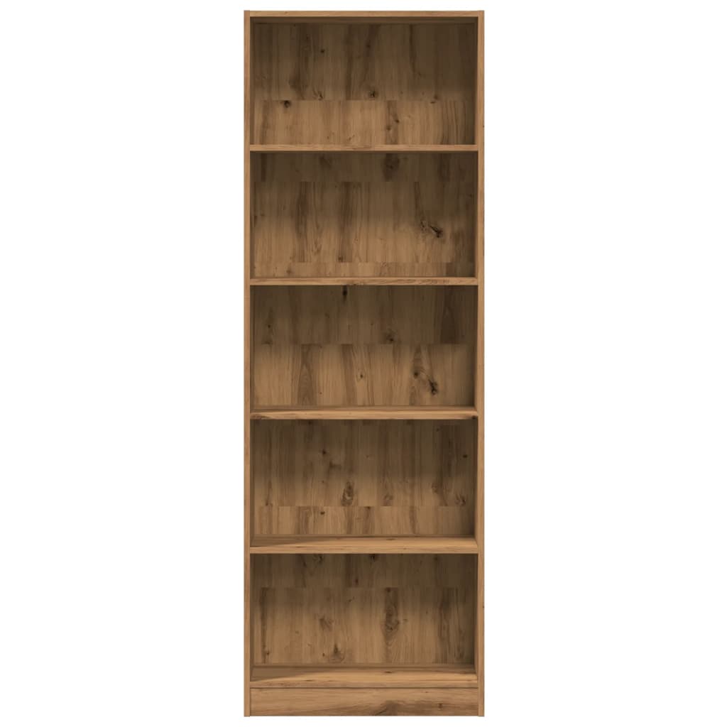 vidaXL Βιβλιοθήκη Αρτισιανή Δρυς 60x24x176 εκ. από Επεξεργασμένο Ξύλο