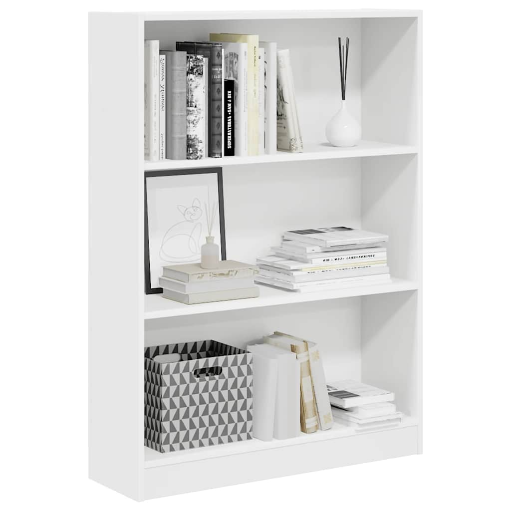 vidaXL Βιβλιοθήκη Λευκή 80x24x109 εκ. από Επεξεργασμένο Ξύλο