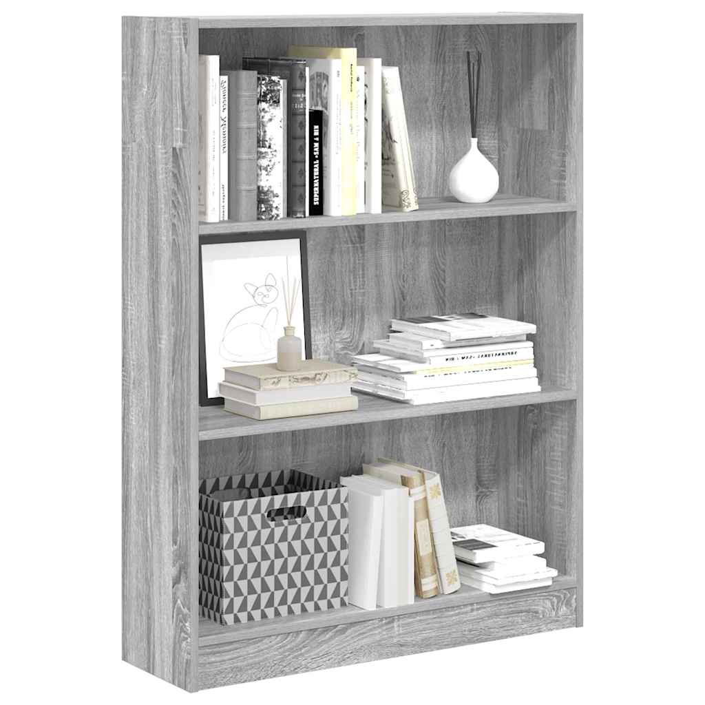 vidaXL Βιβλιοθήκη Γκρι Sonoma 80x24x109 εκ. από Επεξεργ. Ξύλο
