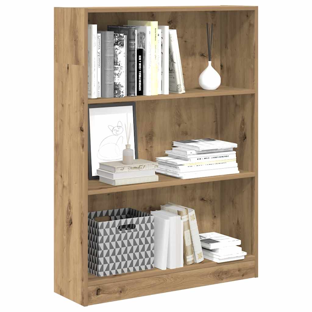 vidaXL Βιβλιοθήκη Αρτισιανή Δρυς 80x24x109 εκ. από Επεξεργασμένο Ξύλο