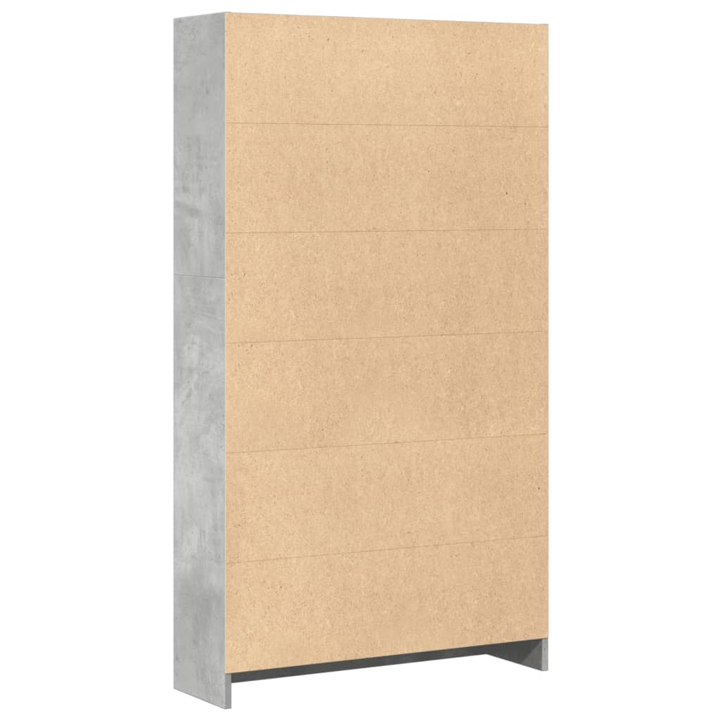 vidaXL Βιβλιοθήκη Γκρι Σκυροδέματος 80x24x143 εκ. Επεξεργ. Ξύλο