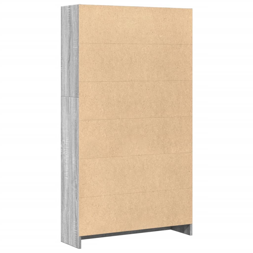 vidaXL Βιβλιοθήκη Γκρι Sonoma 80x24x143 εκ. από Επεξεργασμένο Ξύλο