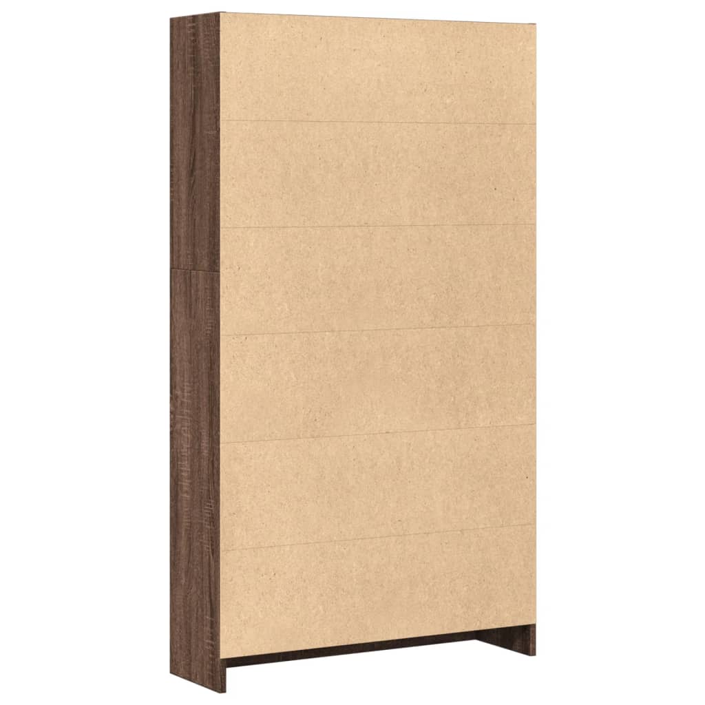 vidaXL Βιβλιοθήκη Καφέ Δρυς 80x24x143 εκ. από Επεξεργασμένο Ξύλο