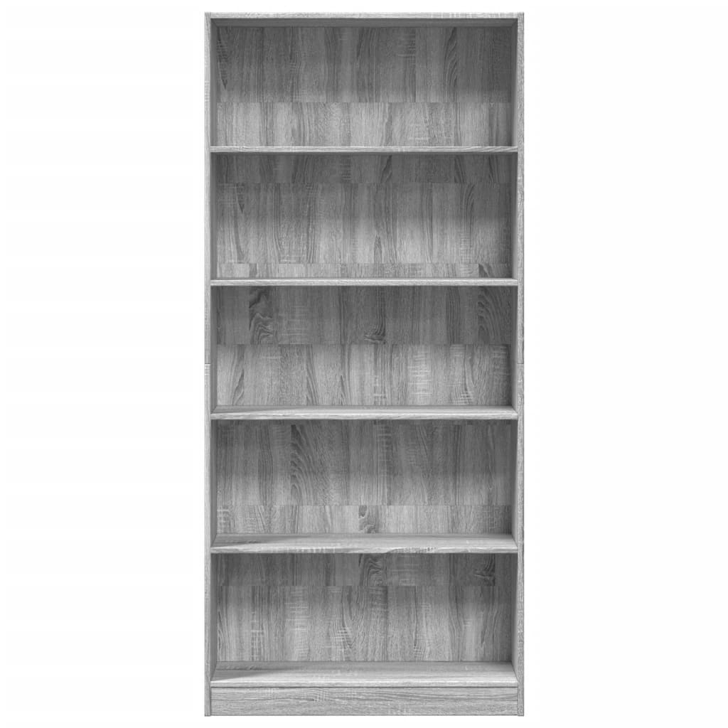 vidaXL Βιβλιοθήκη Γκρι Sonoma 80x24x176 εκ. από Επεξεργ. Ξύλο