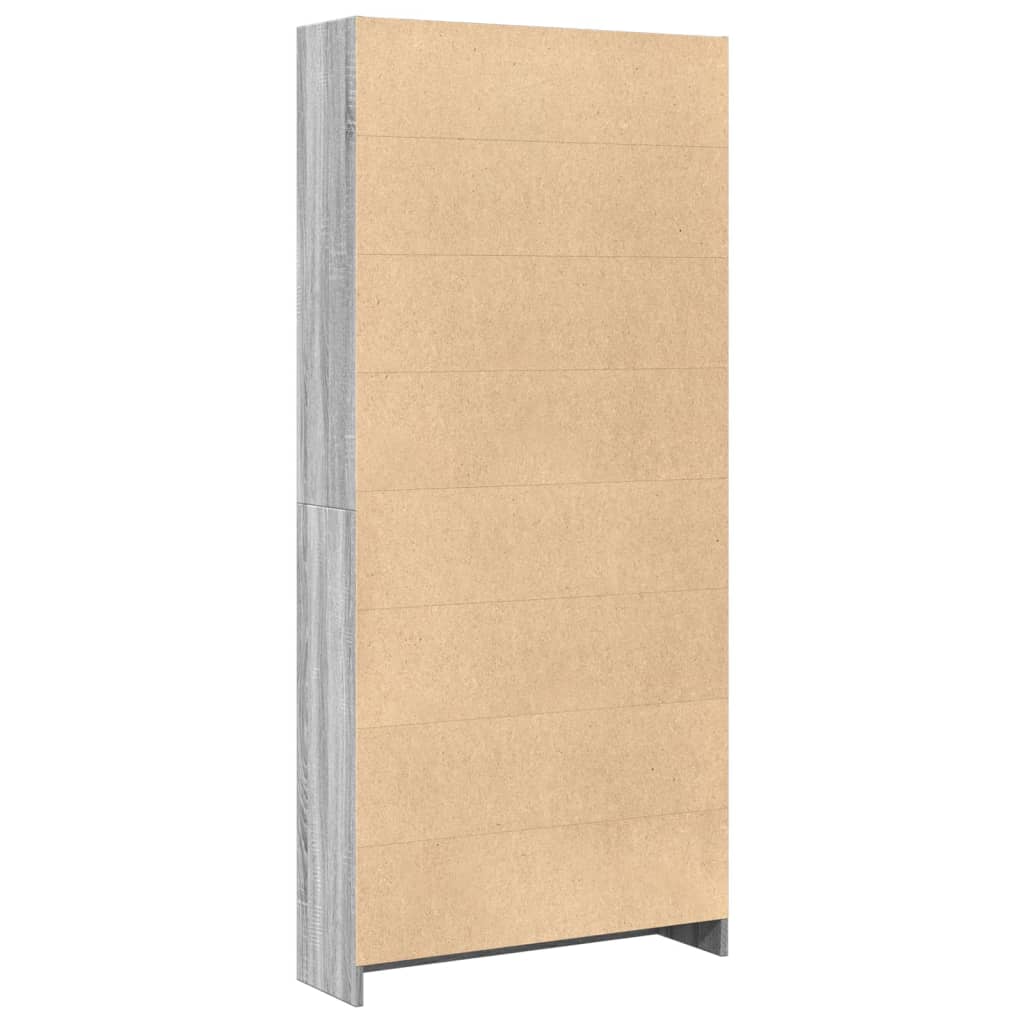 vidaXL Βιβλιοθήκη Γκρι Sonoma 80x24x176 εκ. από Επεξεργ. Ξύλο