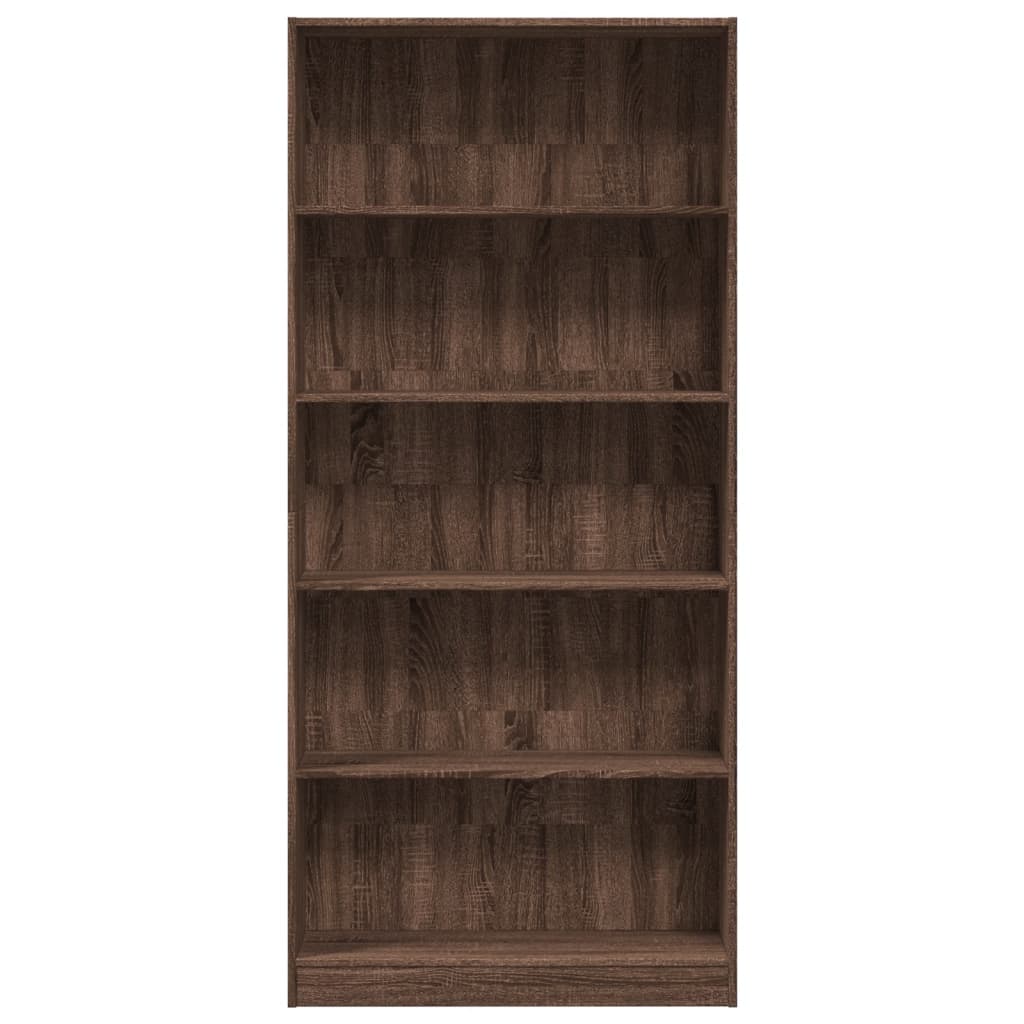 vidaXL Βιβλιοθήκη Καφέ Δρυς 80x24x176 εκ. από Επεξεργασμένο Ξύλο