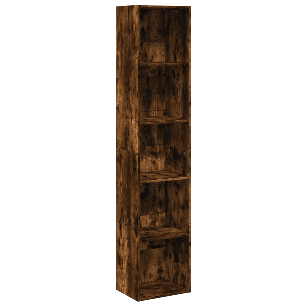 vidaXL Βιβλιοθήκη Καπνιστή Δρυς 40x30x189 εκ. από Επεξεργασμένο Ξύλο