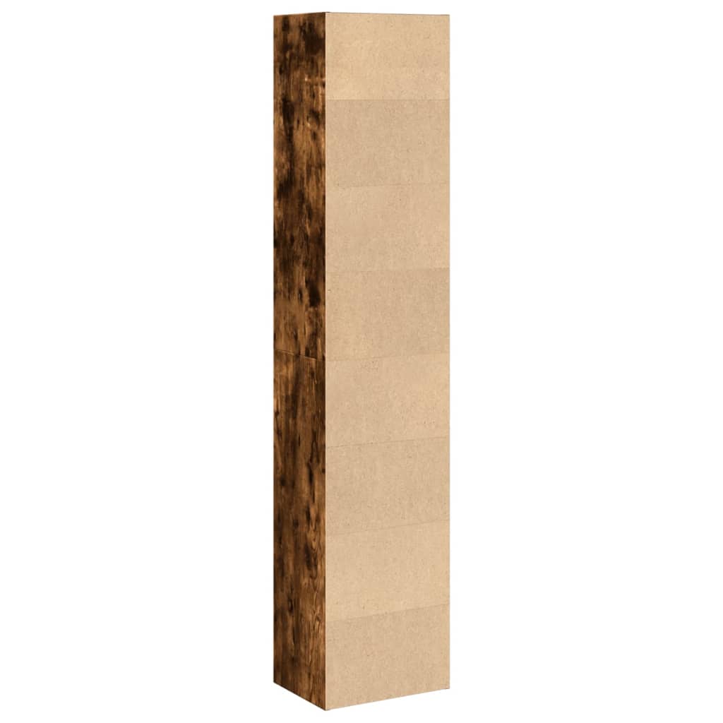 vidaXL Βιβλιοθήκη Καπνιστή Δρυς 40x30x189 εκ. από Επεξεργασμένο Ξύλο