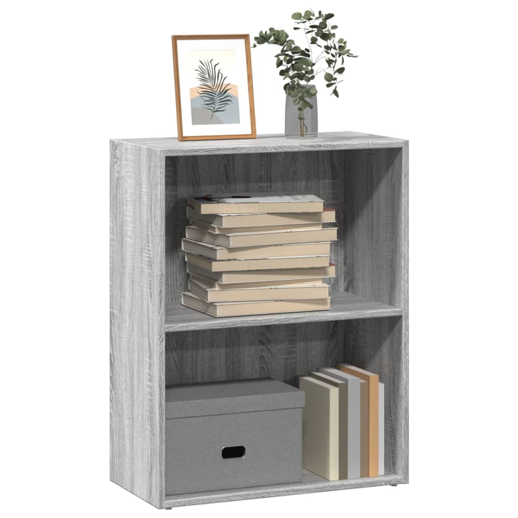 vidaXL Βιβλιοθήκη Γκρι Sonoma 60x30x77 εκ. από Επεξεργ. Ξύλο