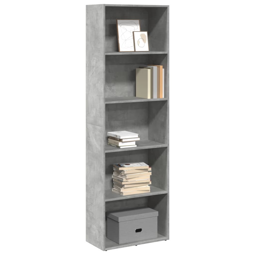 vidaXL Βιβλιοθήκη Γκρι Σκυροδέματος 60x30x189 εκ. Επεξεργ. Ξύλο