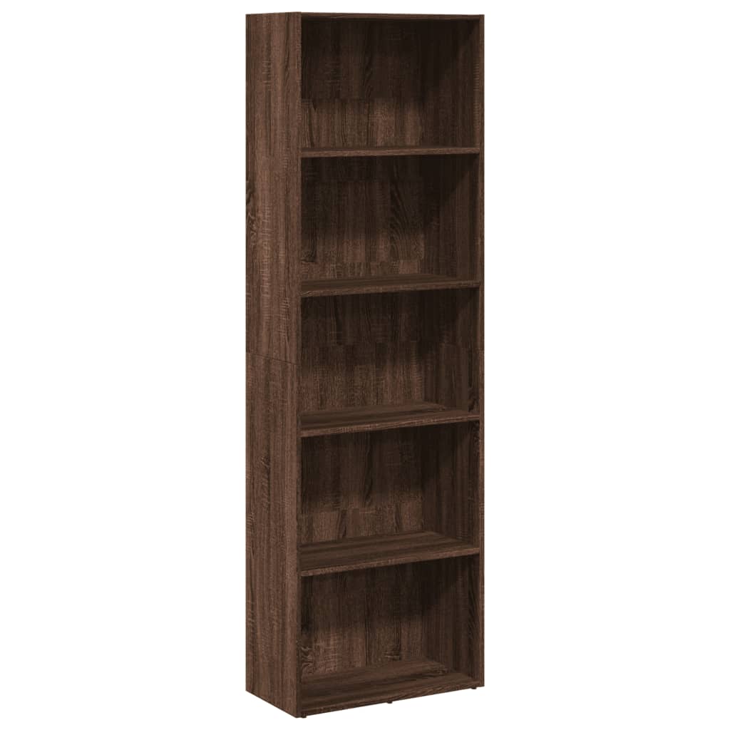 vidaXL Βιβλιοθήκη καφέ δρυς 60x30x189 εκ. από Επεξεργασμένο Ξύλο