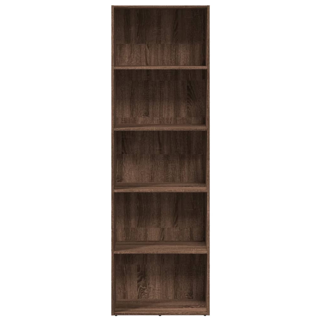 vidaXL Βιβλιοθήκη καφέ δρυς 60x30x189 εκ. από Επεξεργασμένο Ξύλο