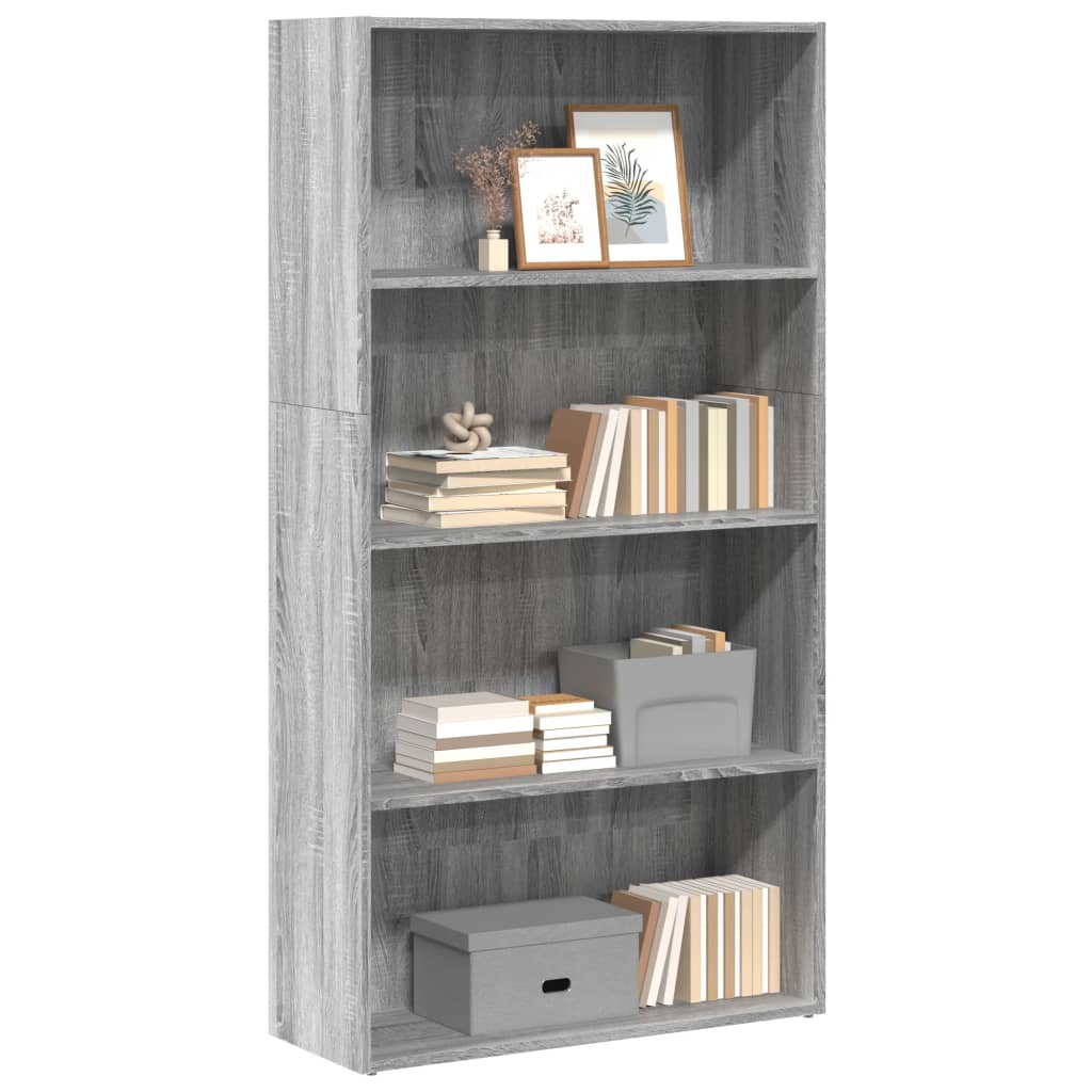 vidaXL Βιβλιοθήκη Γκρι Sonoma 80x30x152 εκ. από Επεξεργασμένο Ξύλο
