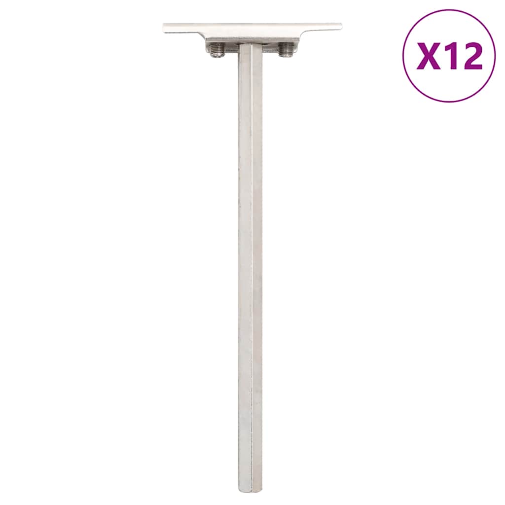 vidaXL Πλωτά στηρίγματα ραφιών 12 τεμ. Ø12x200 χιλ. Ανθρακοχάλυβας