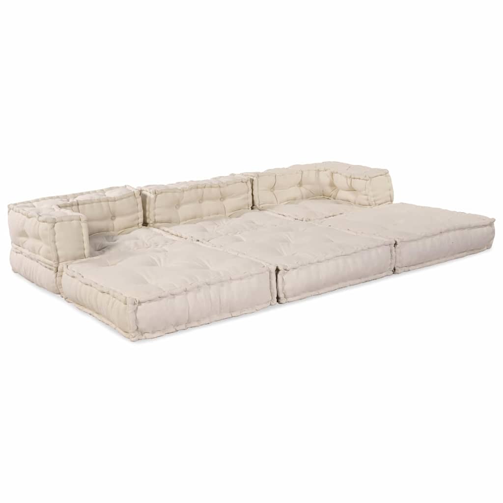 vidaXL Αρθρωτός Καναπές 3 pcs Κρεμ 70 x 70 x 56 εκ ύφασμα