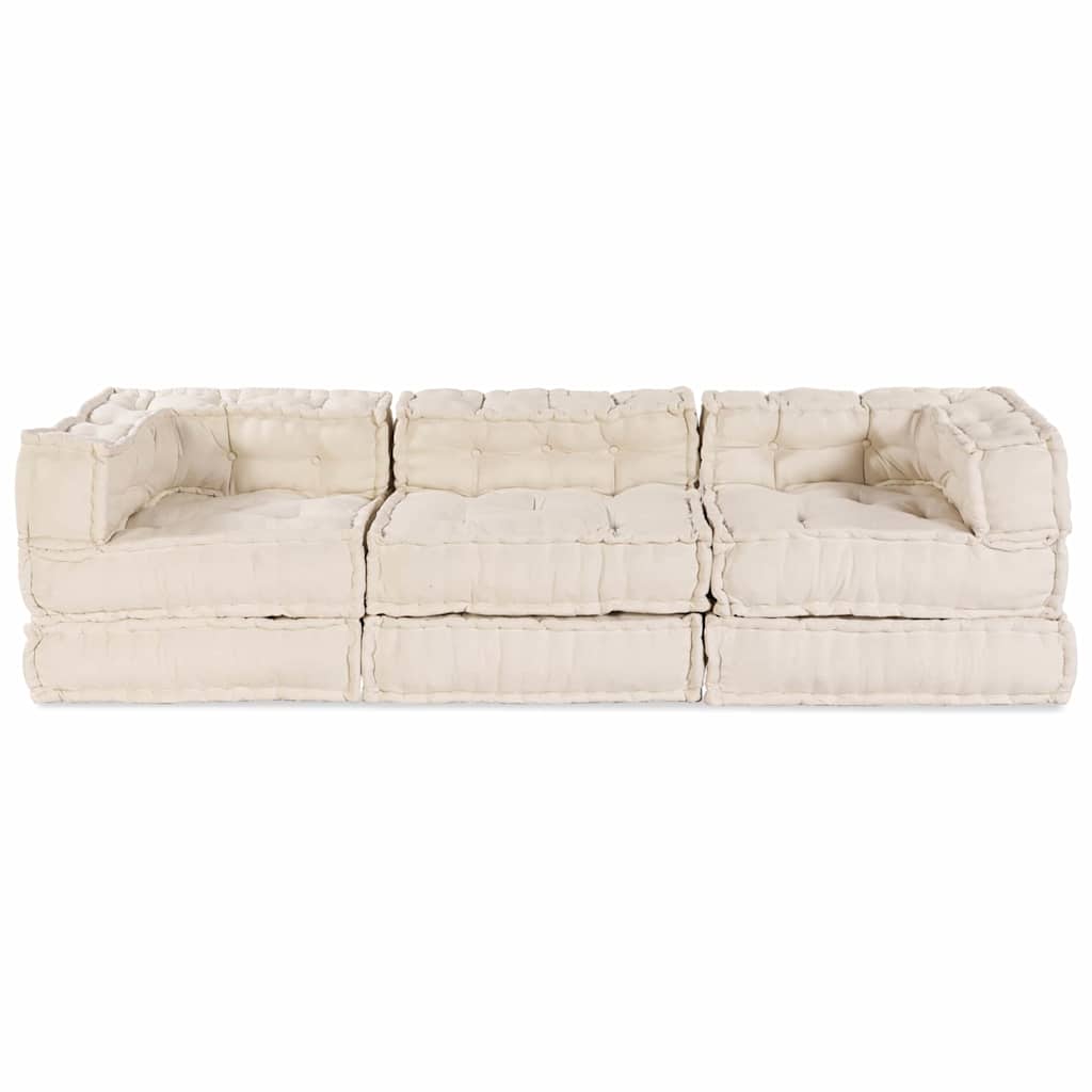 vidaXL Αρθρωτός Καναπές 3 pcs Κρεμ 70 x 70 x 56 εκ ύφασμα