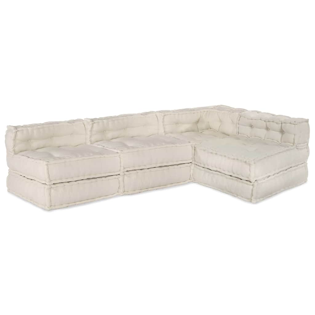 vidaXL Αρθρωτός Καναπές 4 pcs Κρεμ 70 x 70 x 56 εκ ύφασμα
