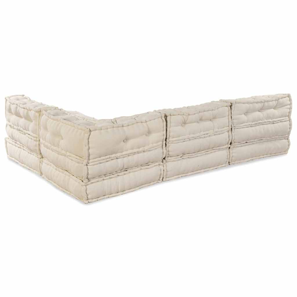 vidaXL Αρθρωτός Καναπές 4 pcs Κρεμ 70 x 70 x 56 εκ ύφασμα