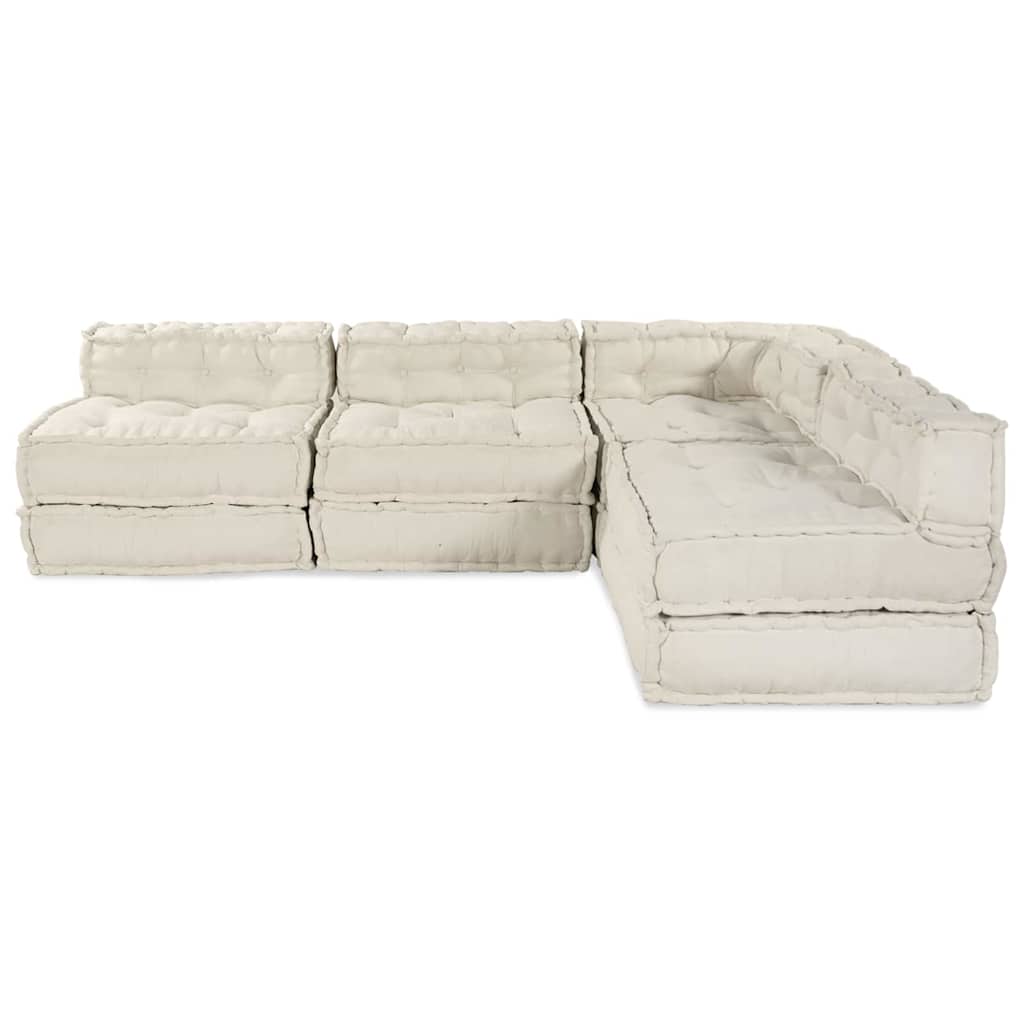 vidaXL Αρθρωτός Καναπές 4 pcs Κρεμ 70 x 70 x 56 εκ ύφασμα