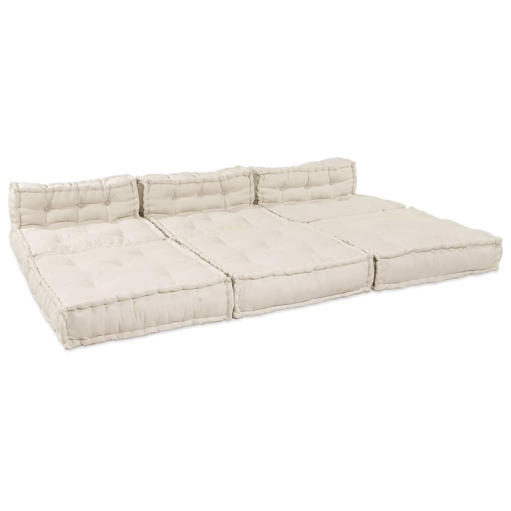 vidaXL Αρθρωτός Καναπές 4 pcs Κρεμ 70 x 70 x 56 εκ ύφασμα