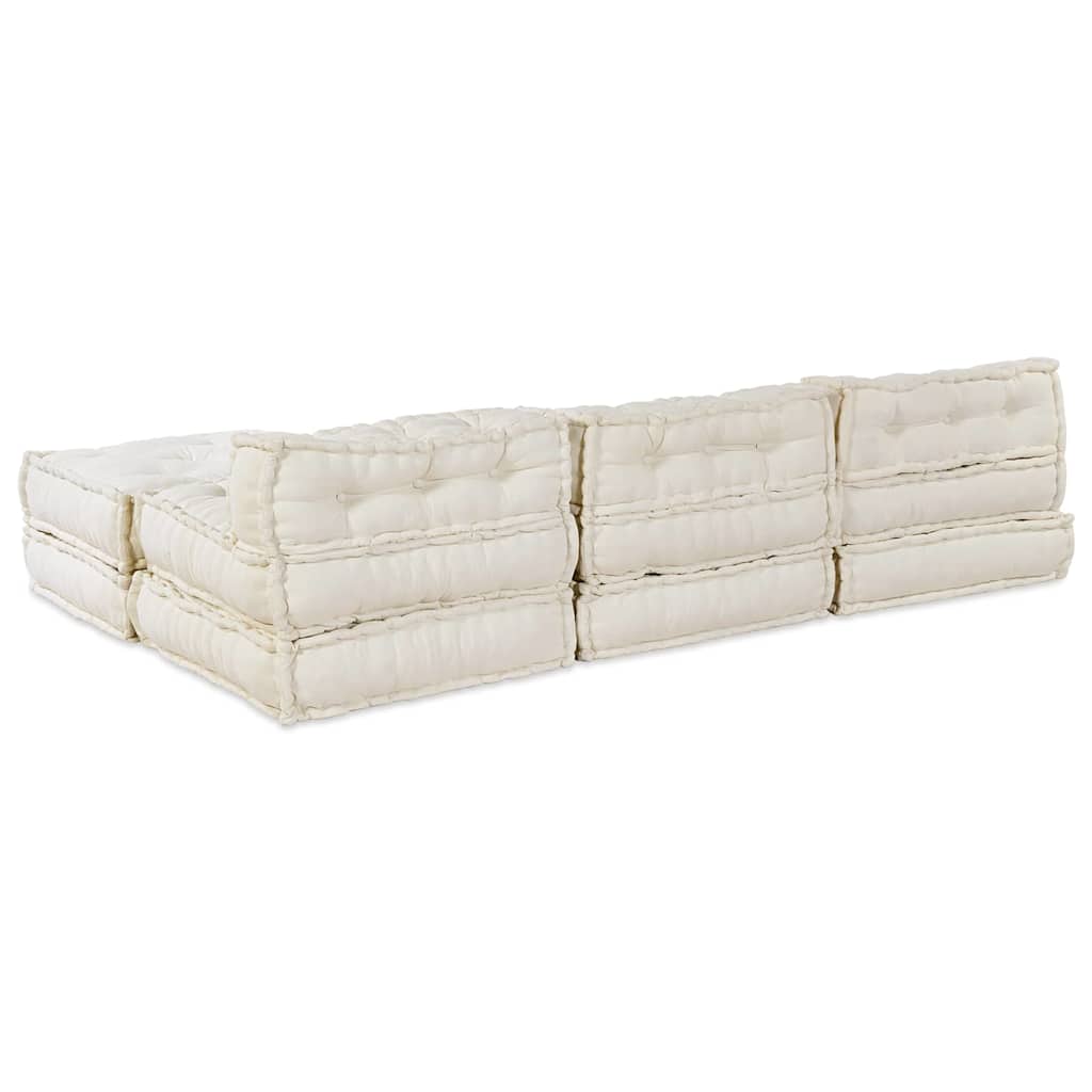 vidaXL Αρθρωτός Καναπές 4 pcs Κρεμ 70 x 70 x 56 εκ ύφασμα