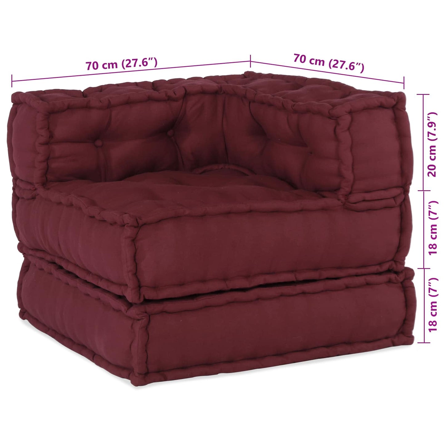 vidaXL Μονάδα Μοντέρνου Καναπέ 2 pcs Καφετί 140 x 70 x 56 εκ. Ύφασμα
