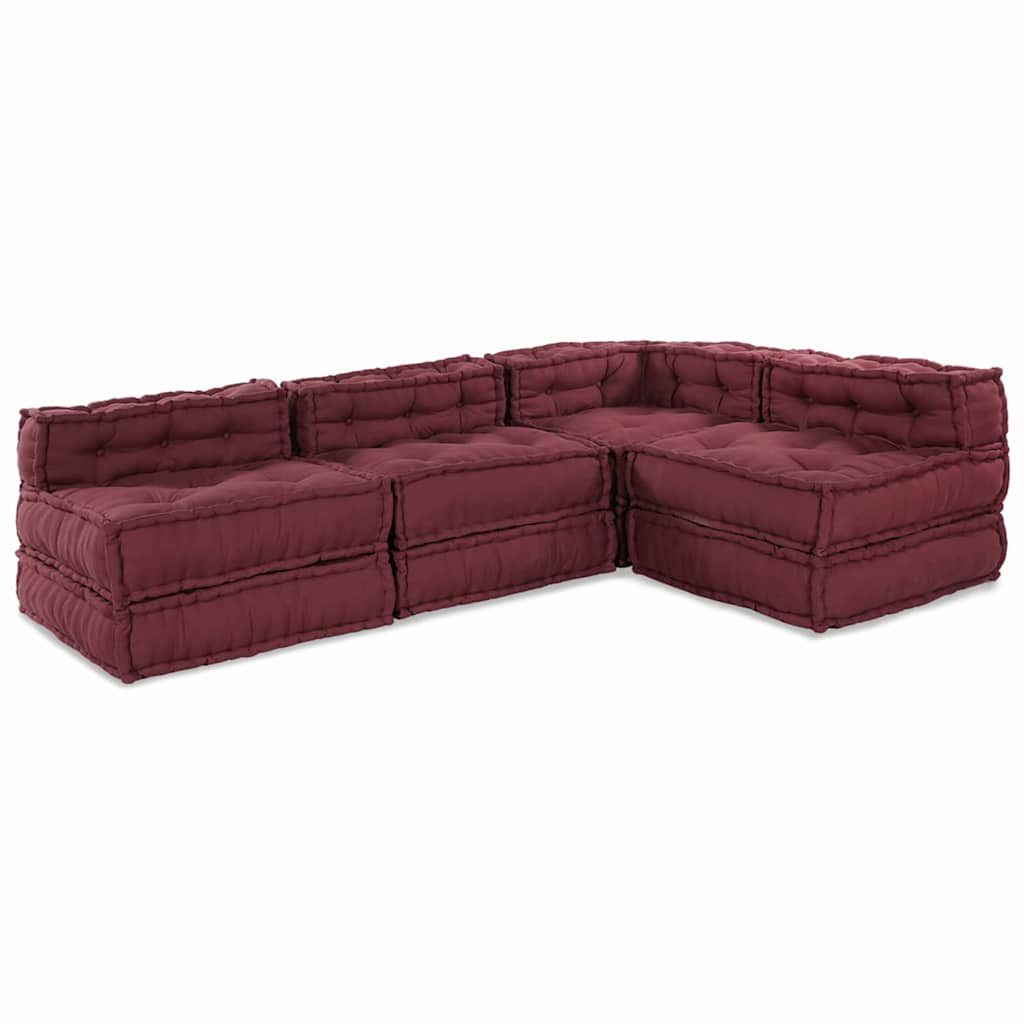 vidaXL Αρθρωτός Καναπές 4 pcs Καφετί 70 x 70 x 56 εκ ύφασμα