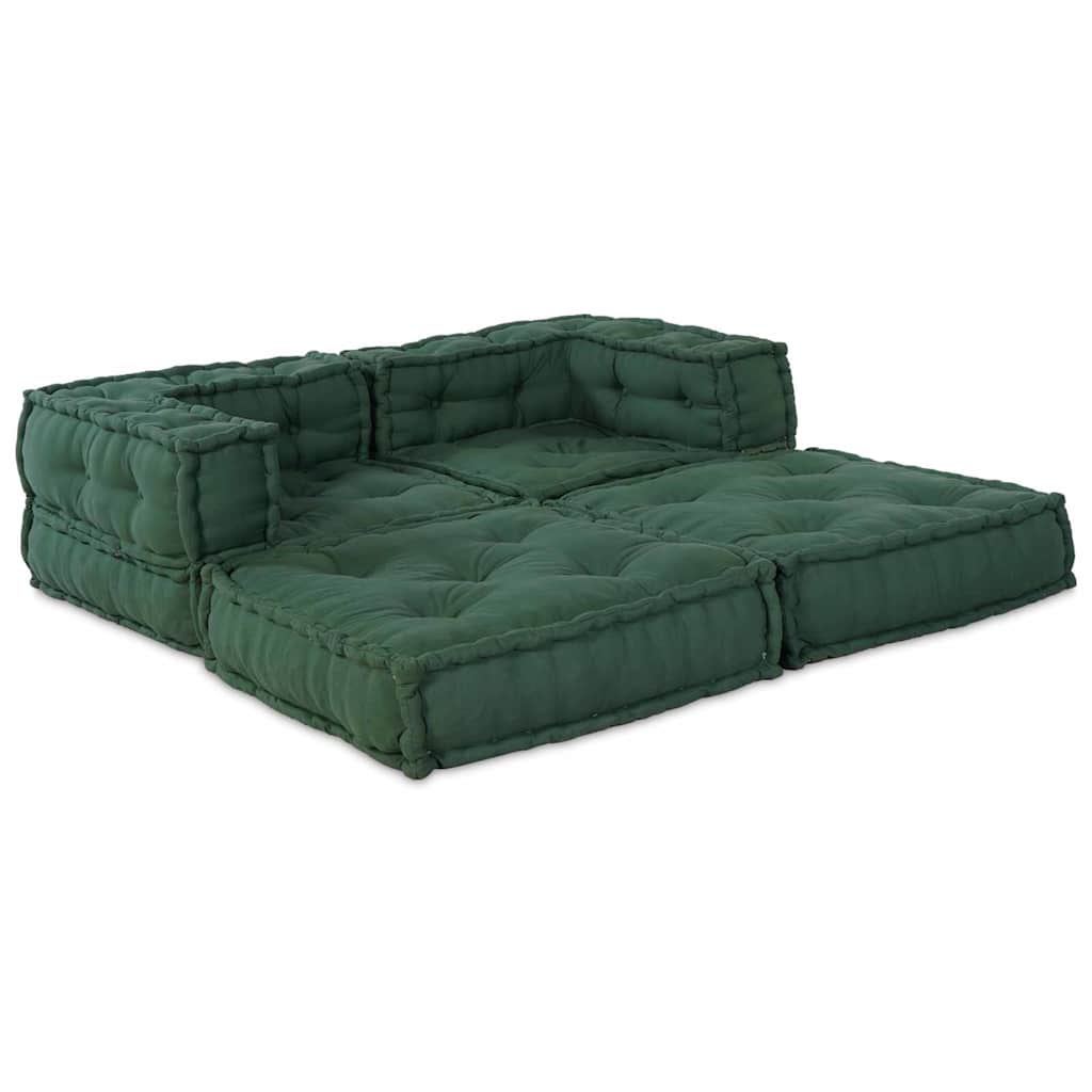 vidaXL Αρθρωτός Καναπές 2 pcs Πράσινο 70 x 70 x 56 εκ ύφασμα
