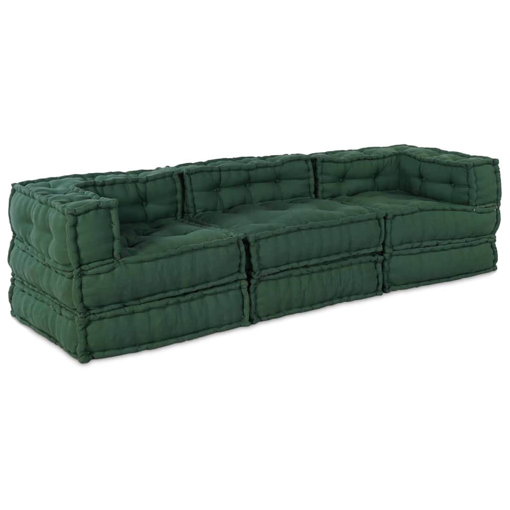 vidaXL Αρθρωτός Καναπές 3 pcs Πράσινο 70 x 70 x 56 εκ ύφασμα