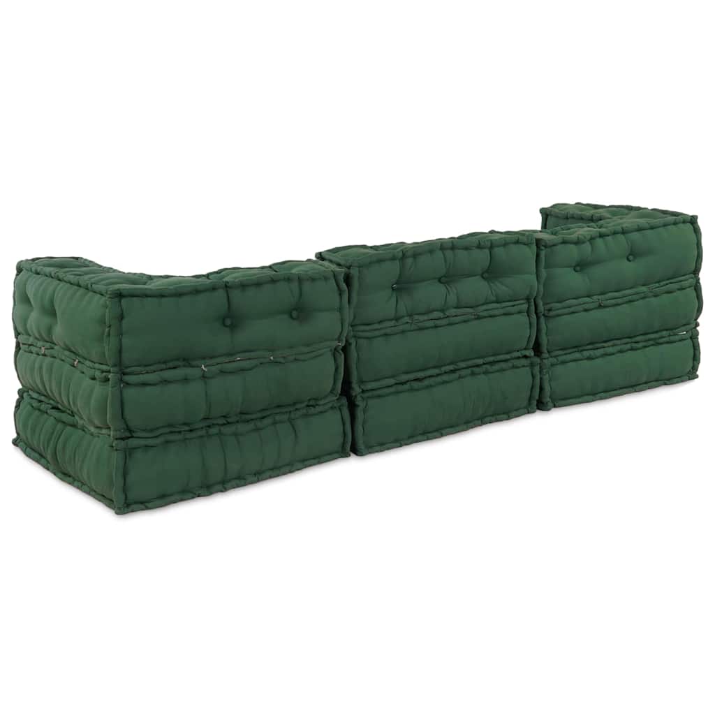 vidaXL Αρθρωτός Καναπές 3 pcs Πράσινο 70 x 70 x 56 εκ ύφασμα