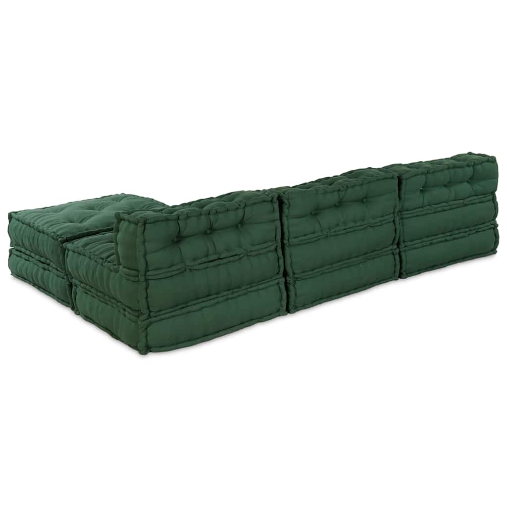vidaXL Αρθρωτός Καναπές 4 pcs Πράσινο 70 x 70 x 56 εκ ύφασμα